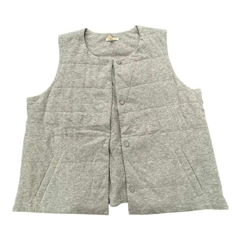 Vest Designer By Eileen Fisher In Grey, Size: Xl Vacation