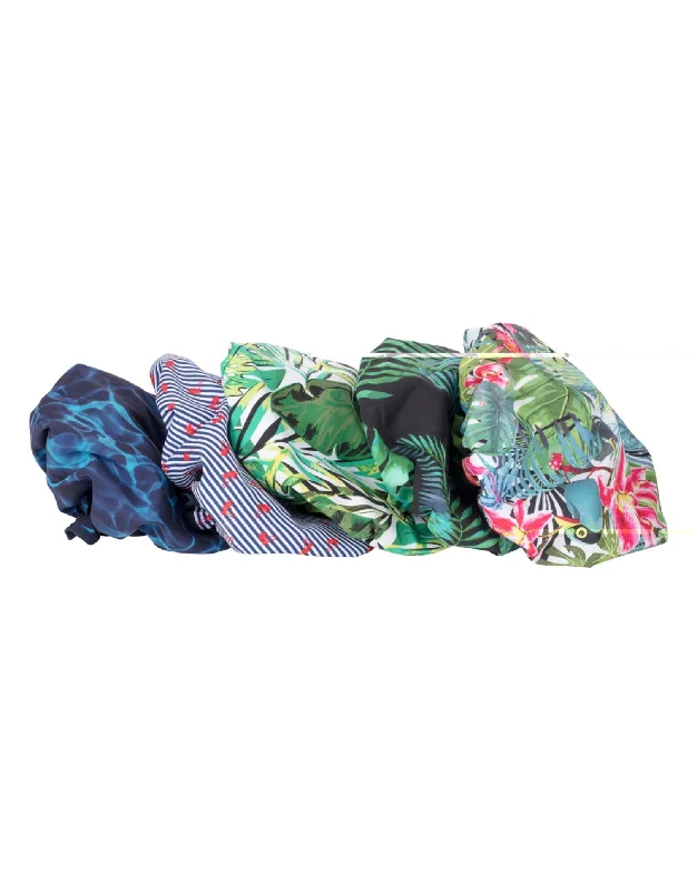 Classic Multi-Coloured Shower Cap - Pack of 5 Adventure