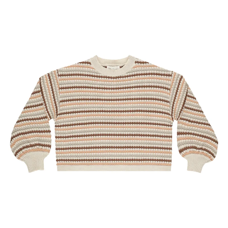 RYLEE & CRU BOXY CROP SWEATER || HONEYCOMB STRIPE Hip Men's Urban