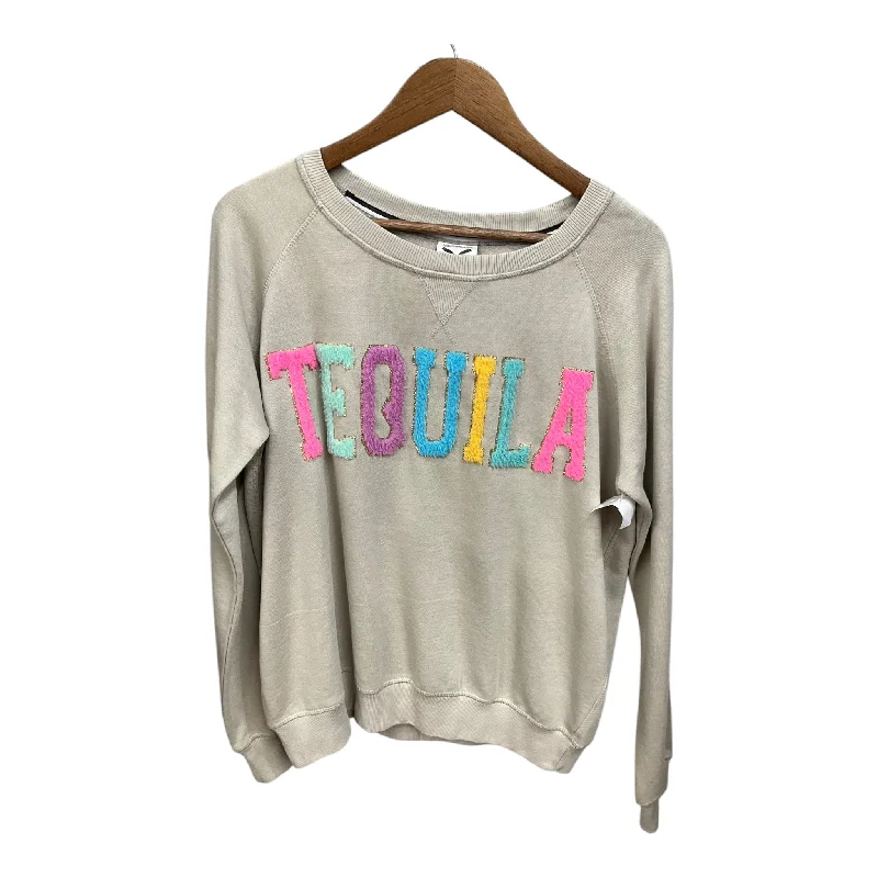 Sweatshirt Crewneck By Clothes Mentor In Tan, Size: M Stylish Men's Neon