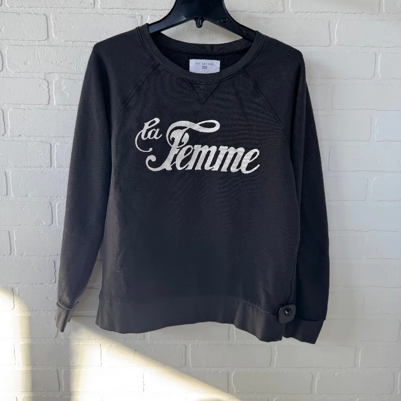 Sweatshirt Crewneck By Sol Angeles In Grey & White, Size: S Dapper Men's 1920S