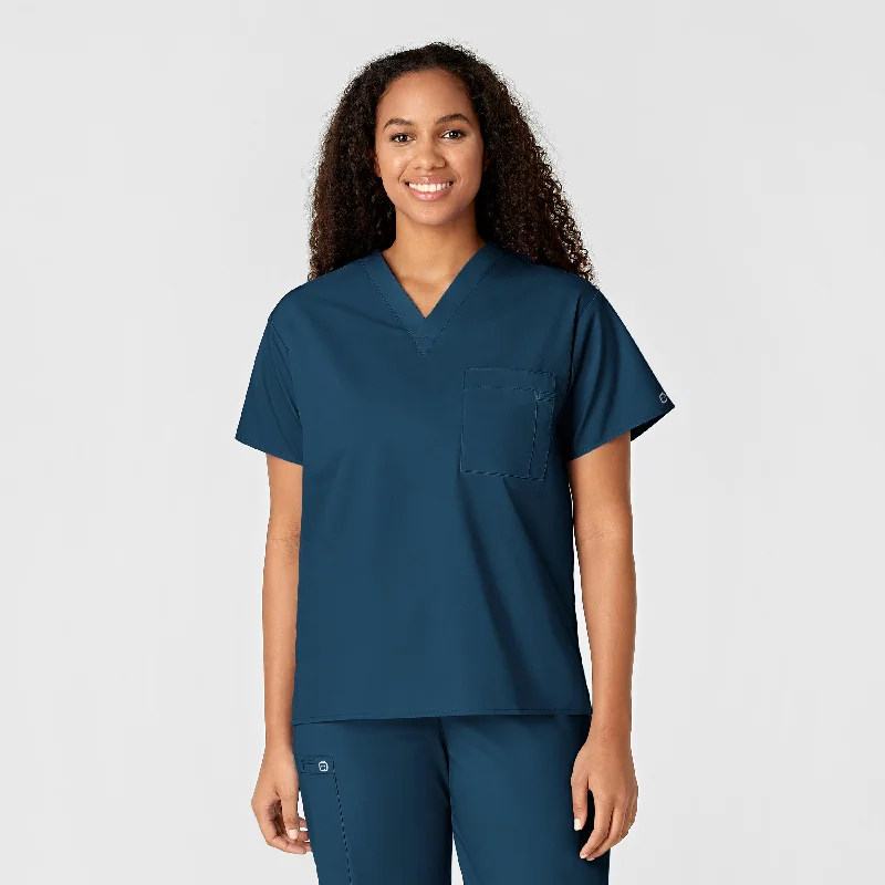 WonderWORK Unisex V-Neck Scrub Top - Caribbean Confident Men's Power