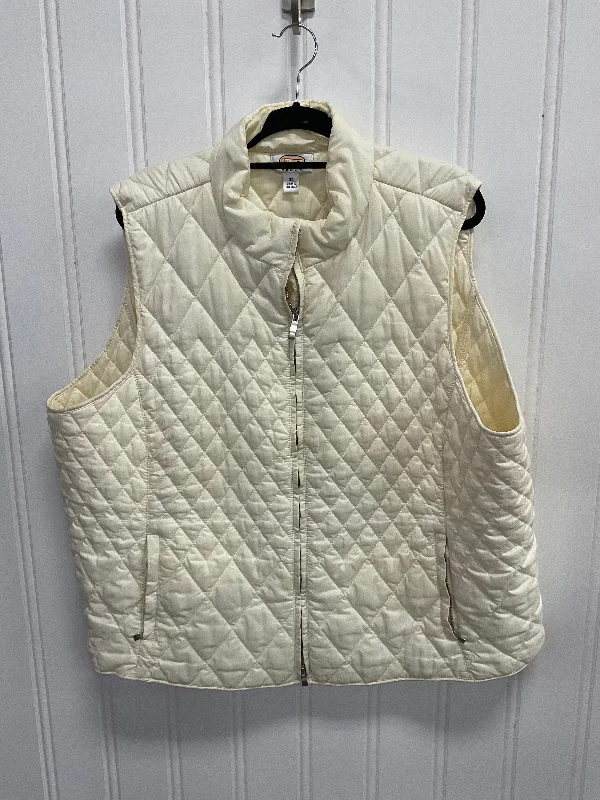 Vest Puffer & Quilted By Talbots In Cream, Size: 3x Traditional Men's Country