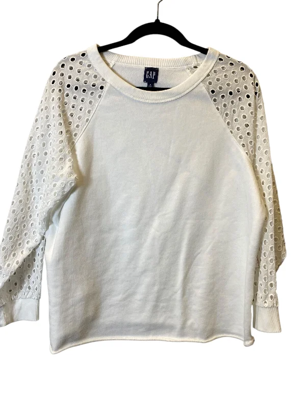 Sweatshirt Crewneck By Gap In White, Size: M Laid