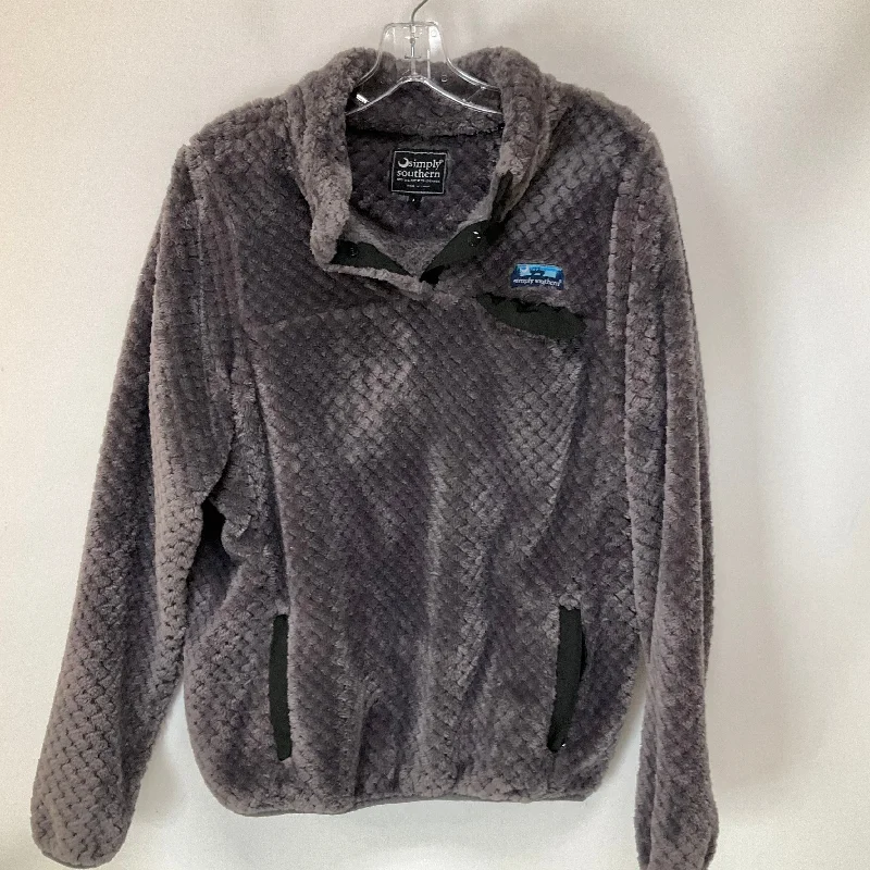 Sweatshirt Collar By Simply Southern In Grey, Size: L Sophisticated Men's French