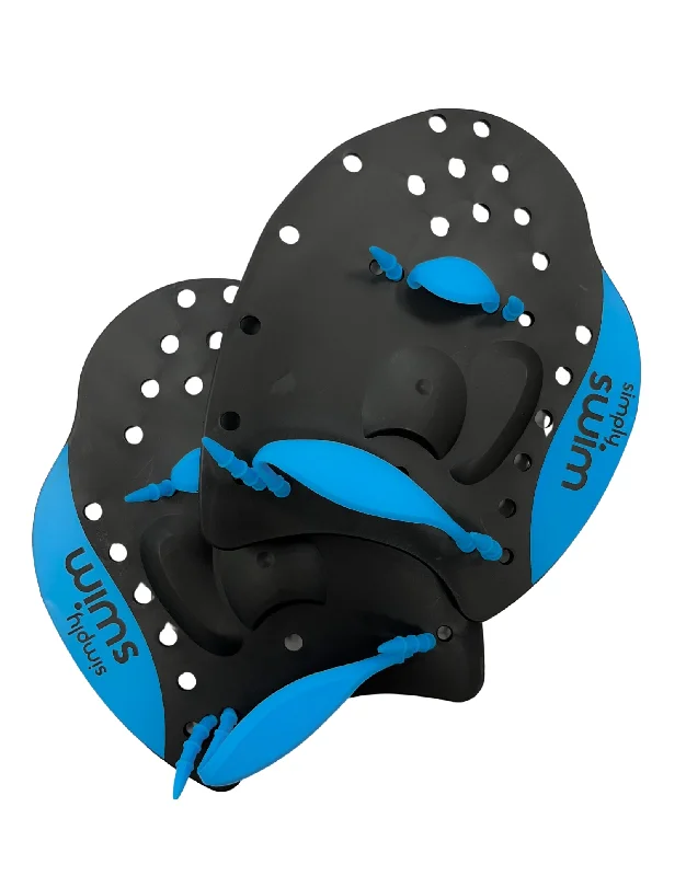 Hand Swim Paddles - Black/Blue - 3 sizes Hip Men's Retro