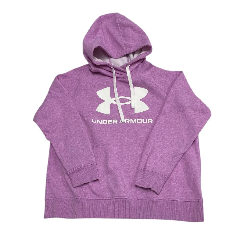 Athletic Sweatshirt Hoodie By Under Armour In Purple, Size: L Sporty Men's Athleisure 