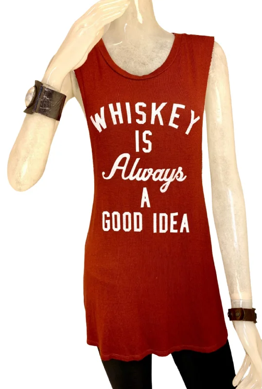 TMD Whiskey is Always a Good Idea Tank Rust Classic Men's Pin