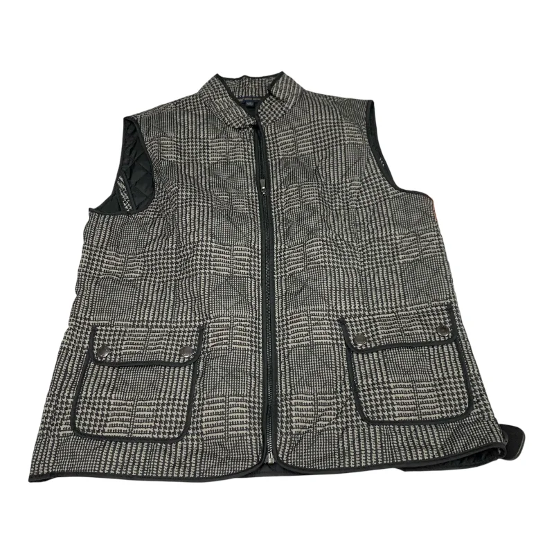 Vest Puffer & Quilted By Brooks Brothers In Black & Grey, Size: L Confident Men's High