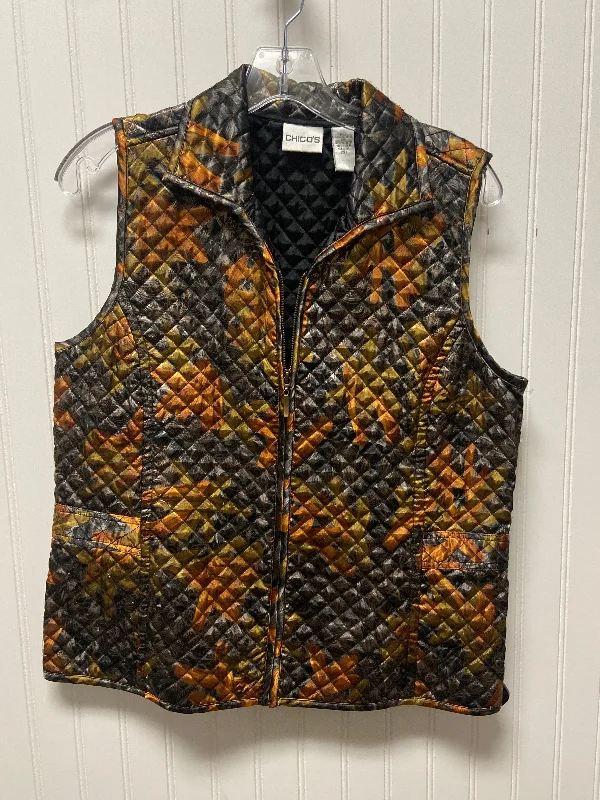 Vest Puffer & Quilted By Chicos In Brown & Orange, Size: M Confident Men's High