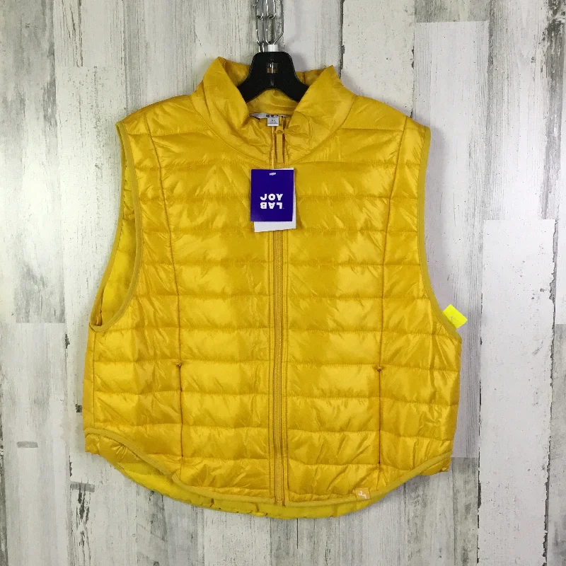 Vest Puffer & Quilted By Joy Lab In Yellow, Size: Xl Modern Men's Geometric