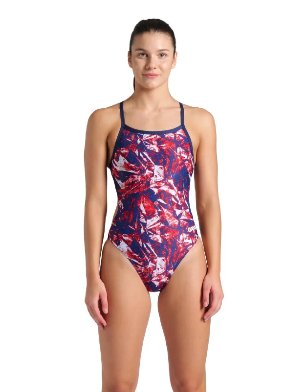 Crackle Challenge Back Swimsuit - Navy/Team Red Youthful Men's Anime