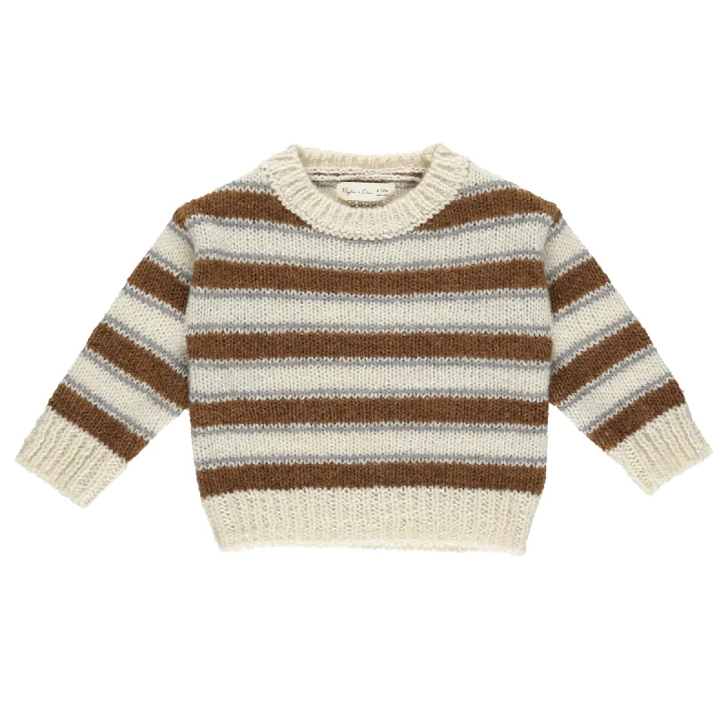 RYLEE & CRU ASPEN SWEATER || SADDLE STRIPE Sleek Men's Contemporary 