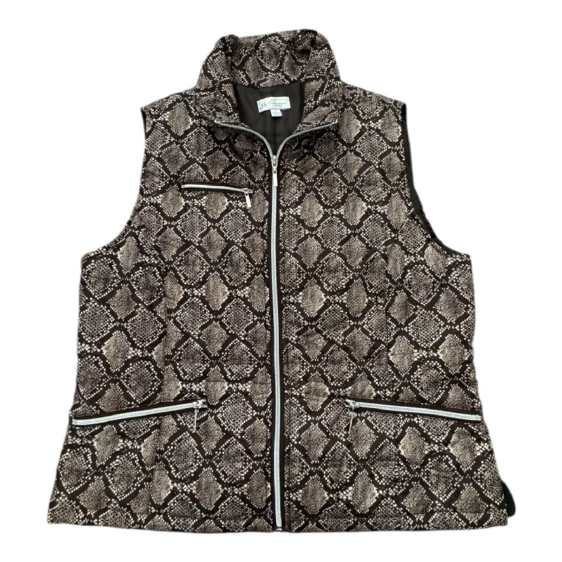 Vest Puffer & Quilted By Studio Works In Snakeskin Print, Size: L Stylish Men's Tropical 