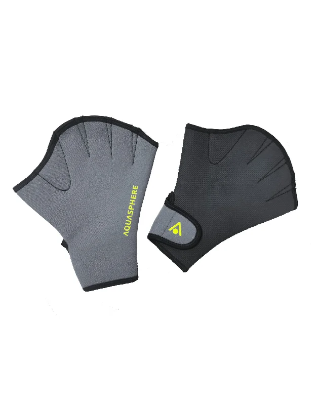 Aqua Fitness Swim Gloves - Grey/Black Rugged Men's Outdoor 