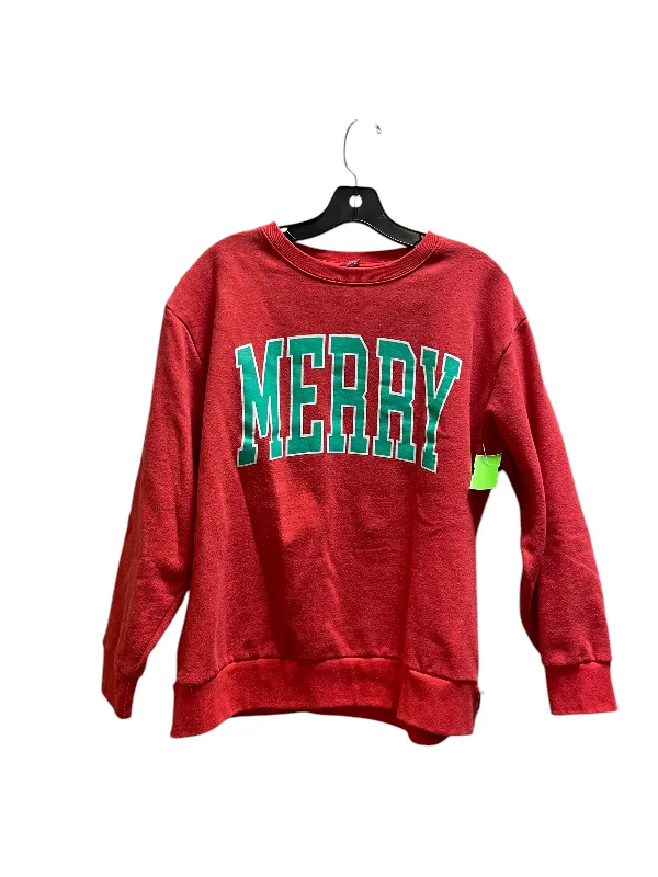 Sweatshirt Crewneck By Clothes Mentor In Red, Size: M Masculine Men's Thick