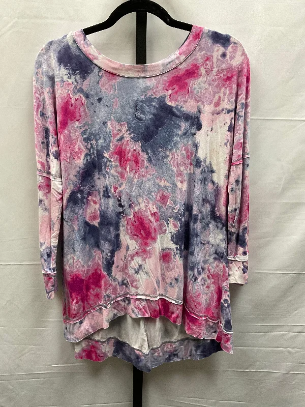 Tie Dye Print Top Long Sleeve Cato, Size S Dynamic Men's Glow