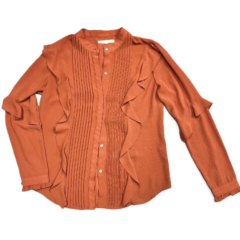 Orange Top Long Sleeve By Avec Les Filles, Size: S Bohemian Men's Free