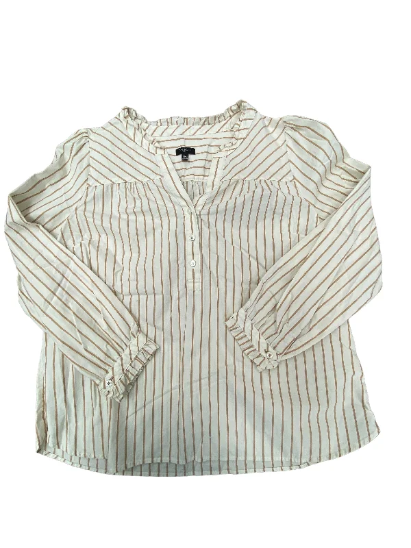 Striped Pattern Top Long Sleeve Talbots, Size Petite   Xl Relaxed Men's Australian 