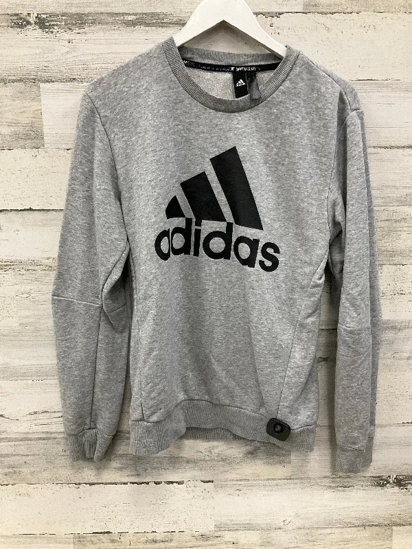 Sweatshirt Crewneck By Adidas In Grey, Size: S Trendy Men's Oversized