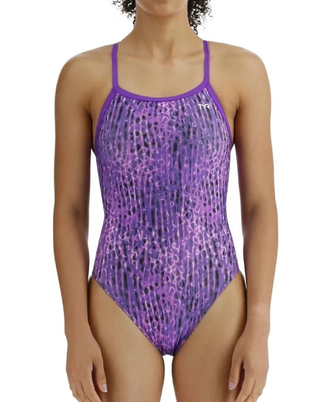 Girls Atolla Durafast Lite Diamondfit Swimsuit - Purple Unique Men's Patch