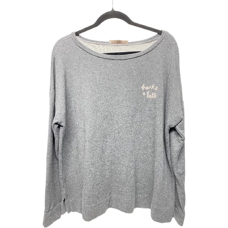 Sweatshirt Crewneck By Loft In Grey & Pink, Size: Xl Vacation